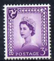 Isle of Man 1958-68 Wilding 3d deep lilac wmk Crowns centre phosphor band unmounted mint SG 2p, stamps on , stamps on  stamps on isle of man 1958-68 wilding 3d deep lilac wmk crowns centre phosphor band unmounted mint sg 2p