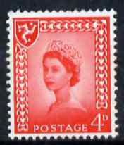 Isle of Man 1968-69 Wilding 4d bright vermilion no wmk unmounted mint SG 6, stamps on , stamps on  stamps on isle of man 1968-69 wilding 4d bright vermilion no wmk unmounted mint sg 6