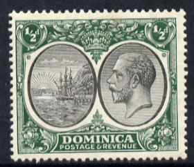 Dominica 1923-33 KG5 Badge 1/2d black & green mounted mint SG 71, stamps on , stamps on  stamps on , stamps on  stamps on  kg5 , stamps on  stamps on ships