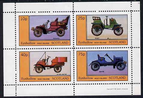 Eynhallow 1981 Vintage Cars #3 (Packard, Riley, De Dion & Rover) perf  set of 4 values (10p to 75p) unmounted mint, stamps on , stamps on  stamps on cars    transport