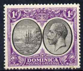 Dominica 1923-33 KG5 Badge 1d black & violet mounted mint SG 72, stamps on , stamps on  stamps on , stamps on  stamps on  kg5 , stamps on  stamps on ships