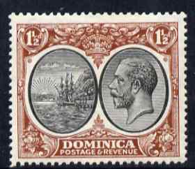 Dominica 1923-33 KG5 Badge 1.5d black & red-brown mounted mint SG 75, stamps on , stamps on  kg5 , stamps on ships