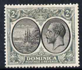 Dominica 1923-33 KG5 Badge 2d black & grey mounted mint SG 76, stamps on , stamps on  stamps on , stamps on  stamps on  kg5 , stamps on  stamps on ships