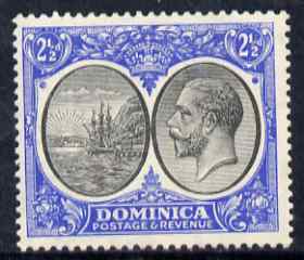 Dominica 1923-33 KG5 Badge 2.5d black & ultramarine mounted mint SG 78, stamps on , stamps on  kg5 , stamps on ships