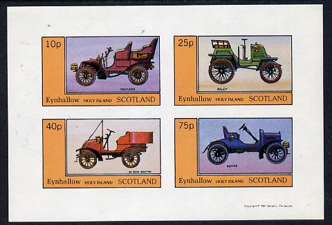 Eynhallow 1981 Vintage Cars #3 (Packard, Riley, De Dion & Rover) imperf  set of 4 values (10p to 75p) unmounted mint, stamps on , stamps on  stamps on cars    transport