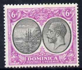 Dominica 1923-33 KG5 Badge 6d black & magenta mounted mint SG 82, stamps on , stamps on  kg5 , stamps on ships
