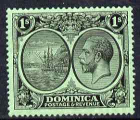 Dominica 1923-33 KG5 Badge 1s black on emerald mounted mint SG 83, stamps on , stamps on  kg5 , stamps on ships