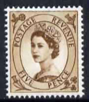 Great Britain 1960-67 Wilding 5d brown Crowns phos unmounted mint SG 616c, stamps on 