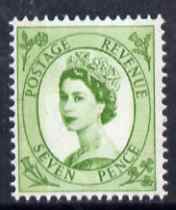 Great Britain 1960-67 Wilding 7d bright green Crowns phos unmounted mint SG 617a, stamps on , stamps on  stamps on great britain 1960-67 wilding 7d bright green crowns phos unmounted mint sg 617a