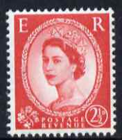 Great Britain 1958-65 Wilding Crowns 2.5d carmine-red unmounted mint SG 574, stamps on 