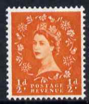 Great Britain 1958-65 Wilding Crowns 1/2d orange-red unmounted mint SG 570, stamps on , stamps on  stamps on great britain 1958-65 wilding crowns 1/2d orange-red unmounted mint sg 570