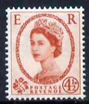 Great Britain 1958-65 Wilding Crowns 4.5d chestnut unmounted mint SG 577, stamps on 