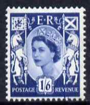 Great Britain Regionals - Scotland 1958-67 Wilding 1s6d grey-blue wmk Crowns unmounted mint SG S6, stamps on , stamps on  stamps on great britain regionals - scotland 1958-67 wilding 1s6d grey-blue wmk crowns unmounted mint sg s6