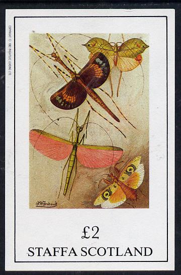 Staffa 1982 Insects imperf deluxe sheet (£2 value) unmounted mint, stamps on insects