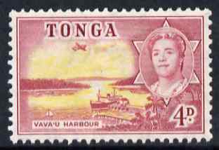 Tonga 1953 Vava'u Harbour 4d unmounted mint SG 106, stamps on , stamps on  stamps on harbours