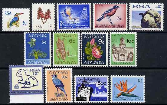 South Africa 1972 No watermark definitive set complete 1/2c to 1r unmounted mint, SG 313-25, stamps on , stamps on  stamps on south africa 1972 no watermark definitive set complete 1/2c to 1r unmounted mint, stamps on  stamps on  sg 313-25