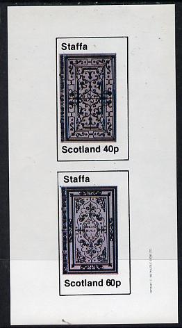 Staffa 1982 Ornate Book Covers #2 imperf set of 2 (40p & 60p), stamps on , stamps on  stamps on books   literature