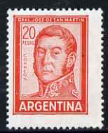 Argentine Republic 1967 20p printed on both sides unmounted mint, Mi957, stamps on 