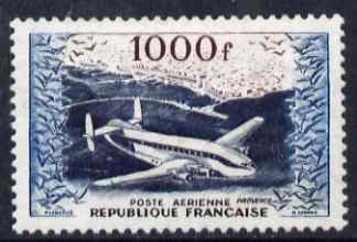 France 1954 Air - Provence Transport Plane 1000f part fresh mint, small part adhesion unmounted mint SG 1197 , stamps on , stamps on  stamps on aviation