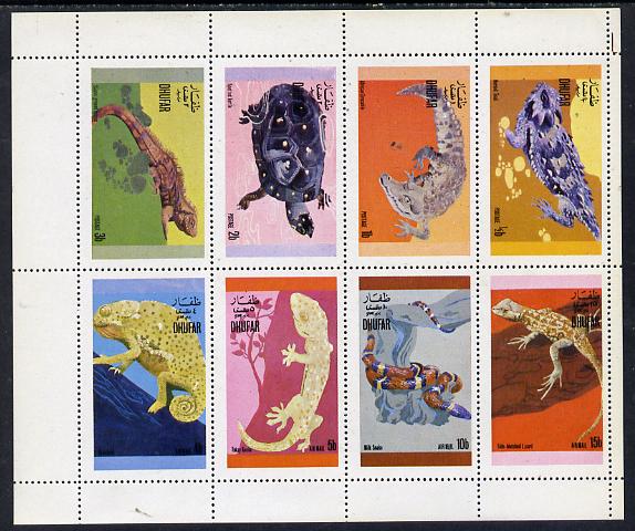 Dhufar 1972 Reptiles perf set of 8 values (0.5b to 15b) unmounted mint, stamps on animals   reptiles    snakes, stamps on snake, stamps on snakes, stamps on 