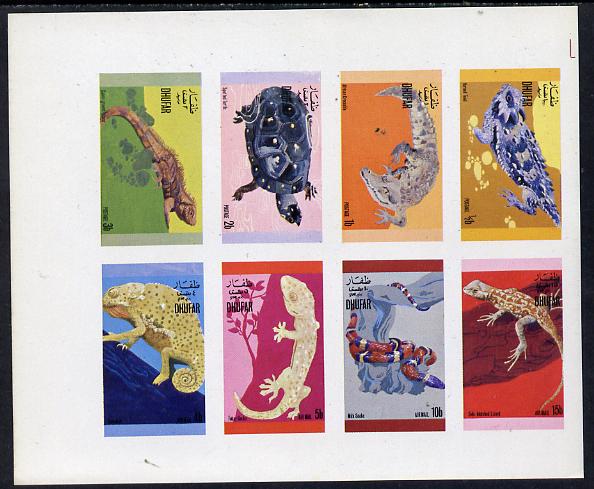 Dhufar 1972 Reptiles imperf set of 8 values (0.5b to 15b) unmounted mint, stamps on animals   reptiles    snakes, stamps on snake, stamps on snakes, stamps on 