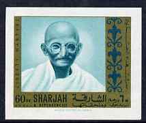 Sharjah 1968 Gandhi 60 Dh imperf unmounted mint, stamps on personalities, stamps on gandhi