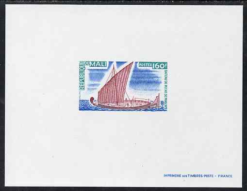Mali 1976 Muscat Fishing Boat 160f imperf deluxe sheet in issued colours as SG563, stamps on ships, stamps on fishing