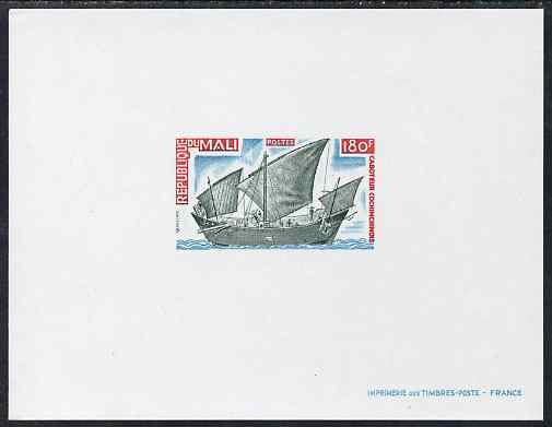 Mali 1976 Chinese Junk 180f imperf deluxe sheet in issued colours as SG564, stamps on ships