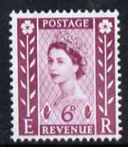 Great Britain Regionals - Northern Ireland 1958-67 Wilding 6d deep claret wmk Crowns unmounted mint SG NI3, stamps on 