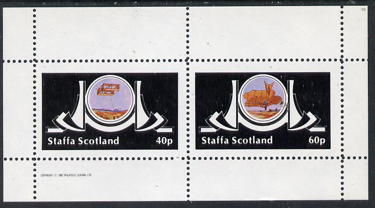 Staffa 1982 Early Flight perf  set of 2 values (40p & 60p) unmounted mint, stamps on , stamps on  stamps on aviation