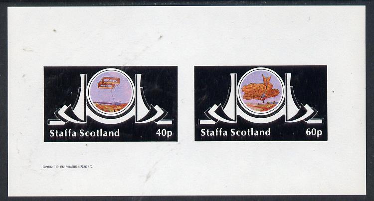 Staffa 1982 Early Flight imperf  set of 2 values (40p & 60p) unmounted mint, stamps on aviation