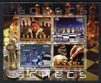 Djibouti 2009 Chess - Garry Kasparov perf sheetlet containing 4 values unmounted mint, stamps on , stamps on  stamps on personalities, stamps on  stamps on chess