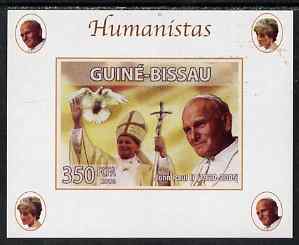 Guinea - Bissau 2008 Humanists - The Pope individual imperf deluxe sheet unmounted mint. Note this item is privately produced and is offered purely on its thematic appeal, stamps on personalities, stamps on human rights, stamps on diana, stamps on royalty, stamps on pope, stamps on doves, stamps on peace