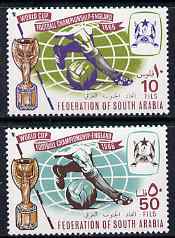 South Arabian Federation 1966 Football World Cup perf set of 2 unmounted mint, SG 23-24, stamps on , stamps on  stamps on football