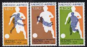 Mexico 1978 Football World Cup set of 3 unmounted mint SG 1436-38, stamps on football