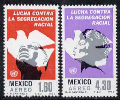 Mexico 1978 Anti-Apartheid Year set of 2 unmounted mint SG 1455-56, stamps on , stamps on  stamps on racism