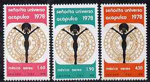 Mexico 1978 Miss Universe Contest set of 3 unmounted mint SG 1441-43, stamps on , stamps on  stamps on fashion, stamps on  stamps on women