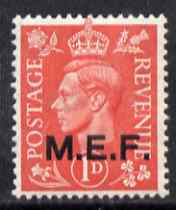 British Occupations of Italian Colonies - MEF 1943-47 KG6 1d pale scarlet unmounted mint SG M11, stamps on , stamps on  kg6 , stamps on 