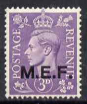 British Occupations of Italian Colonies - MEF 1943-47 KG6 3d pale violet unmounted mint SG M14