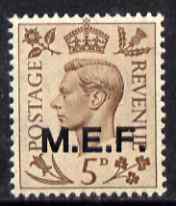 British Occupations of Italian Colonies - MEF 1943-47 KG6 5d brown (opt 13.5 mm) unmounted mint SG M15, stamps on , stamps on  stamps on , stamps on  stamps on  kg6 , stamps on  stamps on 