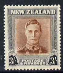 New Zealand 1947-52 KG6 3s red-brown & grey unmounted mint SG 689, stamps on , stamps on  stamps on , stamps on  stamps on  kg6 , stamps on  stamps on 