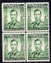 Southern Rhodesia 1937 KG6 def 1/2d green block of 4 unmounted mint, SG40, stamps on , stamps on  stamps on , stamps on  stamps on  kg6 , stamps on  stamps on 