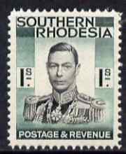 Southern Rhodesia 1937 KG6 def 1s black & blue-green unmounted mint, SG48, stamps on , stamps on  stamps on , stamps on  stamps on  kg6 , stamps on  stamps on 