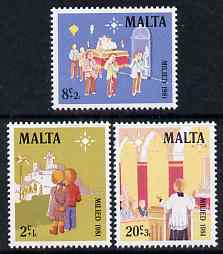 Malta 1981 Christmas set of 3 unmounted mint, SG 683-5, stamps on , stamps on  stamps on christmas