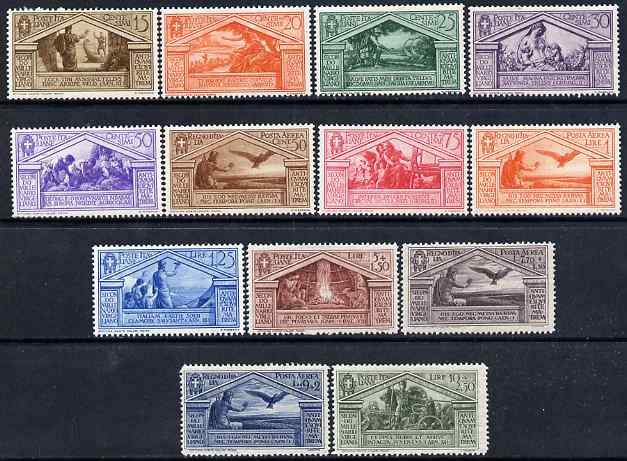 Italy 1930 Birth Bimillenary of Virgil Postage & Air sets complete, 13 values mounted mint SG 290-302, stamps on , stamps on  stamps on italy 1930 birth bimillenary of virgil postage & air sets complete, stamps on  stamps on  13 values mounted mint sg 290-302