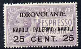 Italy 1917 Air 25c on 40c violet mounted mint SG 103, stamps on , stamps on  stamps on aviation