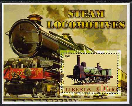 Liberia 2005 Steam Locomotives #02 perf m/sheet unmounted mint, stamps on , stamps on  stamps on railways