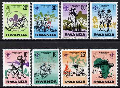 Rwanda 1978 Scout Anniversary perf set of 8 unmounted mint, SG 851-8, stamps on scouts
