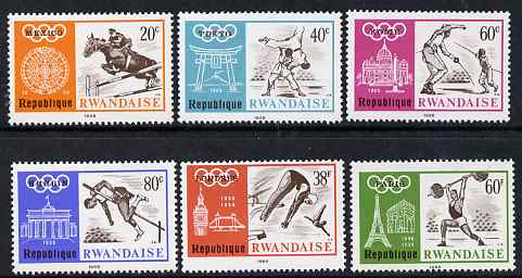 Rwanda 1966 Mexico Olympic Games (2nd issue) perf set of 6 unmounted mint, SG 271-6