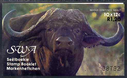 South West Africa 1986 R1.20 booklet (Buffaloes) SG SB1, stamps on animals, stamps on buffalo, stamps on bovine